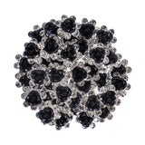 BETITETO 40 Pcs U-Shaped Flower Rhinestone Hair Pins Crystal Hair Accessories for Bridal Wedding Party Girls' Sweet Sixteen (Bla