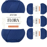Art of Yarn 100% Cotton Mercerized Yarn Fine, Soft, Fino 2 for Crochet, Knitting, Baby Blankets, and Crafts 200g (7.04 oz), 676m