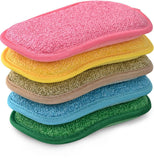 Multipurpose Kitchen Scrub Sponges, Heavy Duty Cleaning NonScratch Scrub Sponge, Reusable Microfiber Sponge for Household Clean