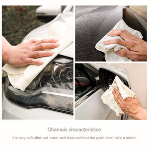 (3 Pack) Car Natural Chamois Cleaning Cloth,Absorber Towel for Car Chamois Drying Towe RIVERLAKE Genuine Deerskin Leather Auto C