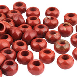 TUMBEELLUWA Natural Gemstone Beads for Jewelry Making, Rondelle Large Hole Loose Beads Pack of 15,Red Jasper(6x12 mm)