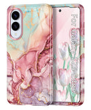 Btscase for Samsung Galaxy S25 Edge Case, [Military Grade Drop Tested] Marble Pattern Design Slim Rugged Shockproof Women Girls 