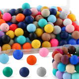 HHCFAST 64Pcs 19mm Silicone Beads for Keychain Making and Bracelet Making,16 Colors Round Silicone Beads for Pens(Multicolor)