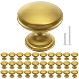 POZEAN Cabinet Knobs Brushed Nickel 30 Pack Cabinet Handles Drawer Knobs Solid Knobs Brass with Screws for Dresser Drawer Cabine