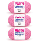 3x60g Peach Yarn for Crocheting and Knitting;3x66m (72yds) Cotton Yarn for Beginners with Easy-to-See Stitches;Worsted-Weight Me