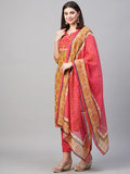 Gosriki Women'S Cotton Blend Printed Straight Kurta With Pant & Dupatta (Makshi Yellow-Nv-001_M-Gs_Yellow_Medium),Yellow,,B0BRFS7RC2