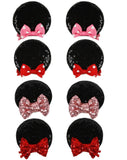 Tobeffect Mouse Ears Hair Bows Clips Glitter Mice Ears Pack Cute Hair Bow Hair Accessories for Women Costume Birthday Party Favo