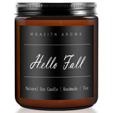 MOASITN Hello Fall Scented Candles for Home| Natural Soy Fall Candle| Handmade Long Lasting Aromatherapy Candle| Jar Candel Gift