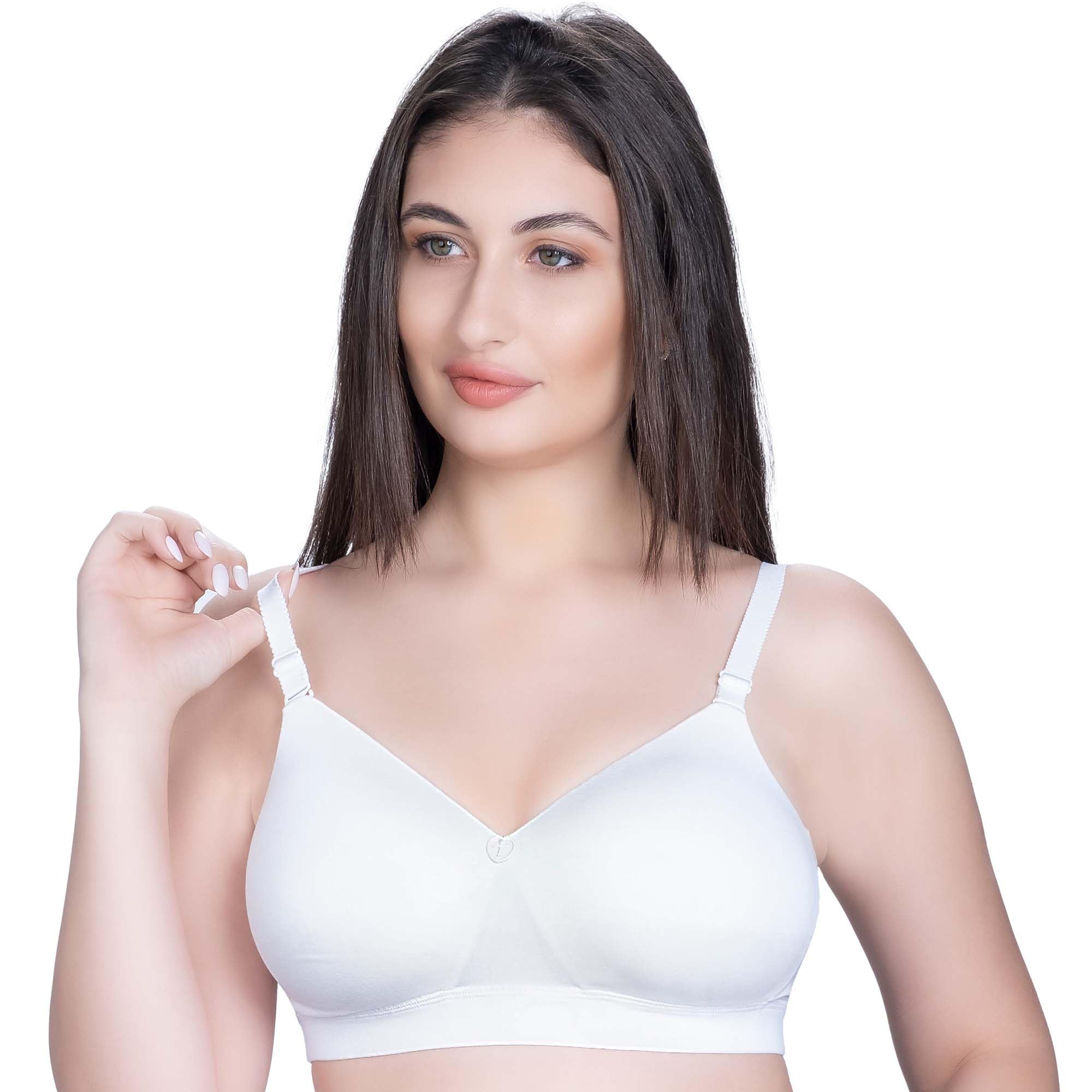 Trylo Women'S Non-Wired Bra (Bestie_White_40C),White,40,B07ZY4WGHS