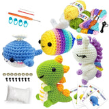 Lucydigla Crochet Kit For Beginners, 4 Pack Beginner Crochet Kit Animals For Adults And Kids With StepByStep Video Tutorials, 