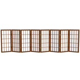 2 ft. Short Desktop Window Pane Shoji Screen - Walnut - 8 Panels
