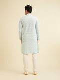 Manyavar Men'S Cotton Blend Printed | Chikankari Kurta Pyjama Set (Blue,S)