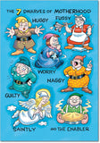 0036 Motherhood Dwarves Unique Funny Mothers Day Card with Envelope