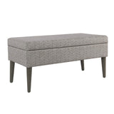 Benjara Wooden Bench with Lift Top Storage, Gray and Brown