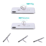 Cell Phone Ring Holder Stand Transparent Finger Grip Loop 360 Degree Rotation Finger Ring Stand (4 X Black)