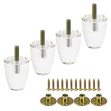 Mcredy 3 Acrylic Furniture Legs Sofa Furniture Legs Clear Couch Replacement Legs with Mounting Hardware, 4 Packs