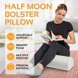 AllSett Health Large Half Moon Bolster Pillow for Legs, Knees, Lower Back and Head, Lumbar Support Pillow for Bed, Sleeping | Se
