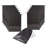 12Pcs Travel Shoe Bags With Rope For Men And Women Large Shoes Pouch Storage Packing Organizers, Black