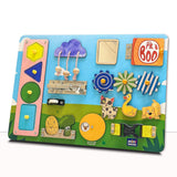 Mini Leaves Wooden Busy Board For Toddlers 1 To 3 Years Montessori Sensory Toys | 11 Educational Activities Durable & Safe |