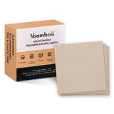 Ibambo Everyday 100% Bamboo Biodegradable Napkins (50-Pack) | Lunch Napkins Disposable for Dinner, Lunch, Events, Occasions & En