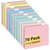 Hanging File Folders, 70 Pack Letter Size Hanging File folders with 1/5-cut Tabs, Stay Organized for Your Home and Office Bulk F