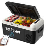 Setpower PT30 12V Refrigerator Dual Zone 32 Quart Car Refrigerator 12V Portable Fridge Electric Cooler for Vehicles SUV Van RV T