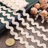 ZNZAKKA Rick Rack Trim Cotton Wave Bending Fringe Trim Beige Lace Ribbon for Sewing Crafts, Gift Wrapping Home Wedding Decoratio