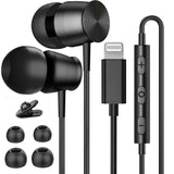 Lightning Headphones for iPhone 13 14 12 Pro Max MFi Certified Lightning Earbuds with Mic Noise Isolation Stereo Bass in-Ear Hea
