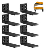 Heavy Duty Hidden L Shelf Brackets 5 Inch Long Wall Mounted Shelf Bracket Metal Floating Shelves (8 Pack)