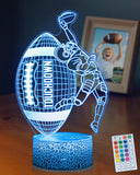 DAHEYMA American Football Lamp, 16 Colors Touchdown Night Light - Remote Control, Timer Tpye-C Dimmable, LED 3D Light Illusion, 