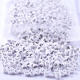 1000Pcs Flat Round Letter Beads 7x4mm with Letter C White Acrylic Beads for DIY Phone Case Glasses Decoration Bracelets Necklace