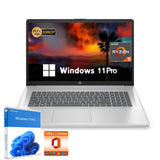 HP 17.3 FHD Business Laptop - with Office Lifetime License, AMD 6-core Ryzen 5 7430U(Beat i7-1255U), 32GB RAM, 2TB SSD, USB-C Fa
