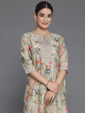 Libas Women'S Silk Blend Printed Regular Fit Kurta Set (35430_Grey_2Xl)