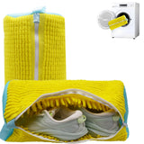Eliteease 2 Pack Yellow Nylon Shoe Bags For Washing Machine, Reusable Sneaker Laundry Bags With Hidden Zipper And Hanging Loop F