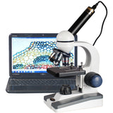 AmScope M150C-E1 40X-1000X LED Coarse and Fine Focusing Science Student Microscope with Single Lens Condenser and 1.3MP USB Digi