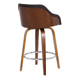 Alec Faux Leather Swivel Barstool, 30 Bar Height, Brown