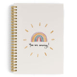 ANIANG Inspirational Spiral Notebook, Motivational Journal, Rainbow 5.5inchx8.3inch 164pages Lined Journal Notebooks College Ruled, Bo