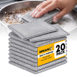 MIKANIX NonScratch Wire Dishcloth, Stainless Steel Scrubber for Utensils Cleaning, Multipurpose Wet & Dry Dishwashing Cloth for