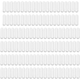 Weewooday 130 Pieces PTFE Magnetic Mixer Stirrer Bar, White Color Stainless Steel Laboratory PTFE Stir Plate Bar, Mixing Plate M