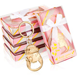 Sieral 24 Pcs Baby Shower Bottle Opener Party Favor for Guest Gold Keychain Gifts Decorations Souvenirs for Girls Boys Baby Birt
