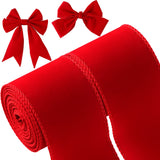 2 Rolls 2.5 Inch 10 Yards Christmas Velvet Ribbon Single Face Christmas Plain Velvet Ribbon for Gift Wrapping Crafts Xmas Wreath
