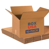 BOX USA Moving Boxes Small 16L x 10W x 10H 10-Pack - Corrugated Cardboard Box for Shipping, Mailing, Packing, Packaging and Stor