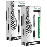 Zebra Z-Grip Flight Retractable Ballpoint Pen, Bold Point, Black Ink, 12 Per Pack, 2 Packs (ZEB21910-2)
