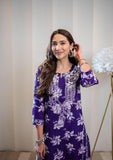 Anni Designer Women'S Rayon Blend Chikankari Embroidered Straight Kurta (Sceros Violet-Nw_Xl_Violet_X-Large),Violet,XL,,,