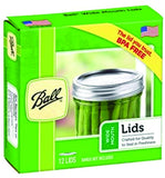 Ball Glass Jars Wide Mouth Lids 12 Lids -Like New