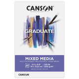 Canson Graduate Mixed Media Pad, Foldover, 5.5x8.5 inch, 20 Sheets | Artist Paper for Adults and Students Watercolors, Mixed M