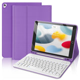 Keyboard Case for iPad 9th Generation 2021 10.2 Inch, Detachable Wireless Rechargeable Keyboard for iPad 8th/7th Gen, Slim Folio