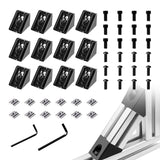 Seekliny 12pcs 3030 45 Degree Inside Corner Angle Support Bracket, 30x30 Aluminum Extrusion Connector Hardware Accessories T-Slo