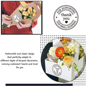 1.5 Round Thank You Stickers - Printed Thank You for Supporting Our Small Business Stickers with Hearts - 500 Thank You Labels