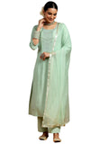 Libas Women'S Silk Blend Kurta Set (Gs924_Sea Green
